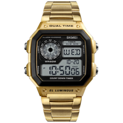 SKMEI Sport uomini dell'acciaio inossidabile 5ATM resistente all'acqua retroilluminazione Man Digital Orologio da polso maschile Relogio Musculino precio