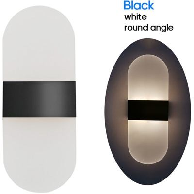 LED chiave a parete in acrilico (bianco nero arrotondato) - ASUPERMALL