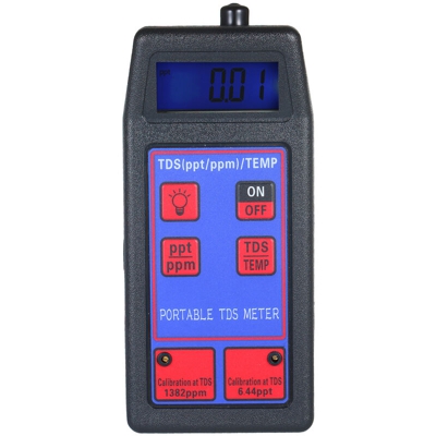Rilevatore di qualita dell'acqua 2 in 1 TDS Rilevatore di temperatura solidi disciolti totali / TEMP Nero TDS-8426 Fornito senza batterie - ASUPERMALL
