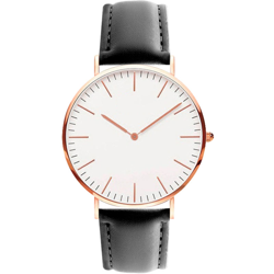 Moda Donna Uomo Semplice Ultra-sottile orologio minimalista casual in pelle cinturino da polso - ASUPERMALL precio