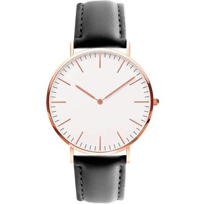 Moda Donna Uomo Semplice Ultra-sottile orologio minimalista casual in pelle cinturino da polso - ASUPERMALL