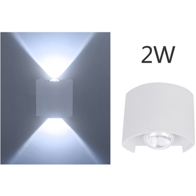 LED parete parete verticale di alluminio emettitori bianco bianco guscio interno arcuata sezione 2W - ASUPERMALL