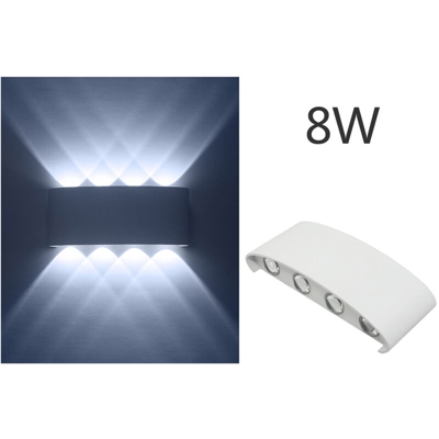 LED parete parete verticale di alluminio emettitori bianco bianco guscio interno arcuata sezione 8W - ASUPERMALL