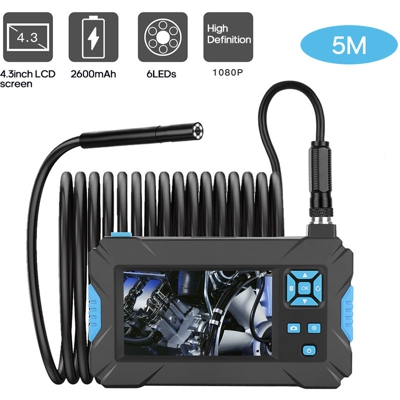P30 palmare endoscopio industriale da 4,3 pollici ad alta display blu 1080P 5,5 millimetri, cablate 5M - ASUPERMALL