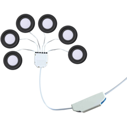 6 installato / 1 rimorchio 6 LED luce del Governo luce del Governo del LED mobili da cucina, decorazione della casa di notte la luce armadio nero características