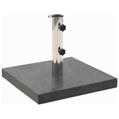 Base Per Parasole In Granito 30 Kg Quadrata Nera