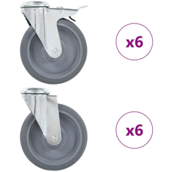 Ruote Girevoli con Foro per Bullone 12 pz 125 mm - VIDAXL precio