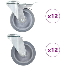 Ruote Girevoli con Foro per Bullone 24 pz 100 mm - VIDAXL en oferta