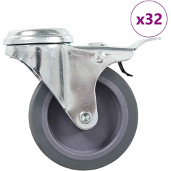Ruote Girevoli con Foro per Bulloni 32 pz 75 mm - VIDAXL precio