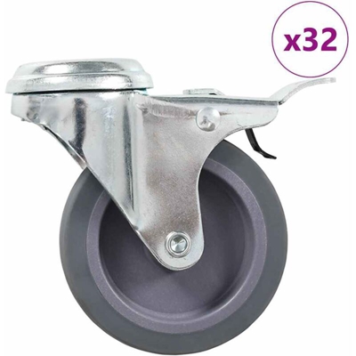 Ruote Girevoli con Foro per Bulloni 32 pz 75 mm - VIDAXL