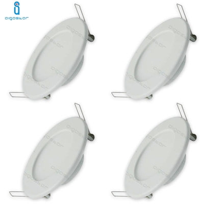 Pannello Led Faretto Da Incasso 6W 3000K Ultra Slim Bianco Rotondo Circolare 4 Pezzi - AIGOSTAR