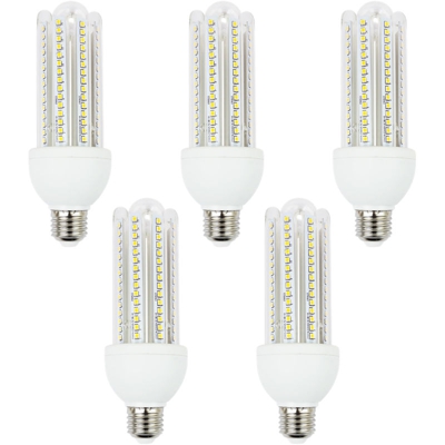 Lampadina Led Tubo T4 4U 23W Attacco E27 Luce Bianco Freddo 6400K No Fluorescente 5 Pezzi - AIGOSTAR
