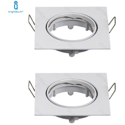 Aigostar - PORTALAMPADA PORTA FARETTO QUADRATO GU10 MR16 BIANCO 2 PEZZI