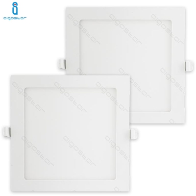 Pannello Led Faretto Da Incasso 12W 6000K Ultra Slim Bianco Quadrato 2 Pezzi - AIGOSTAR