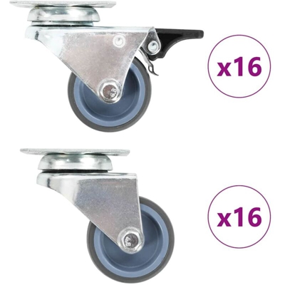 Ruote Girevoli Gemellate 32 pz 50 mm - VIDAXL