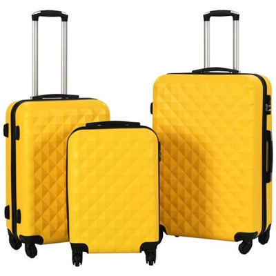 Set Trolley A Custodia Rigida 3 Pz Giallo In Abs