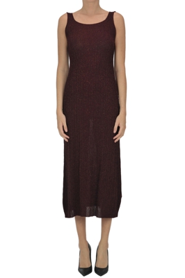 Ribbed lurex knit dress