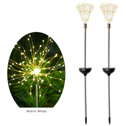 Luce solare per fuochi d'artificio con presa di terra Luce di tarassaco Tipo rotondo 8 modelli Luce bianca calda 120 luci 2PCS - ASUPERMALL características