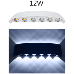 LED parete parete verticale di alluminio emettitori bianco bianco guscio interno arcuata sezione 12W - ASUPERMALL precio