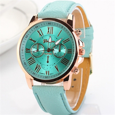 Casual di cuoio alla moda delle donne Orologi PU quarzo per signora signore Orologi da polso Elegance - ASUPERMALL