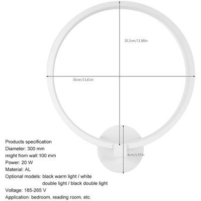 Parete 170V-260V fixture pareti interne della lampada a LED circolare comodino corridoio illuminazione decorativa moderna soggiorno luci di colore