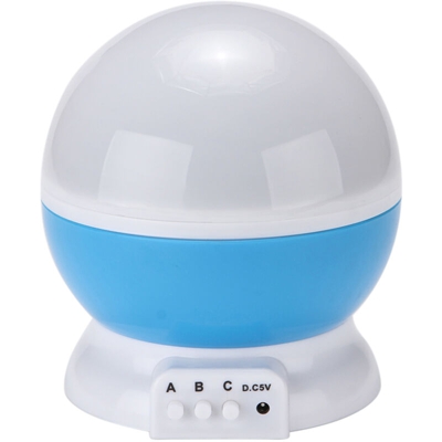 Proiettore della stella della lampada sferica lampada da tavolo girevole portato romantica fantasia brillante Notte stellata blu chiaro USB