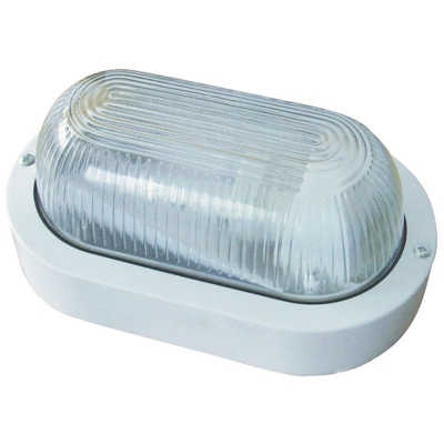 APPLIQUE DA ESTERNO OVALE VETRO IP44 ATTACCO E27 LAMPADA DA PARETE SOFFITTO MURO -Bianco - GREENLIGHT