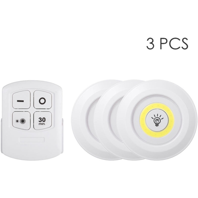 4.5V 1W COB LED Puck Light 3 pack con controller a distanza di luminosita regolabile senza fili di riduzione luminosita Touch-Control notte della