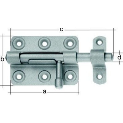 GAH-ALBERTS, Chiavistello con pomello, 100 x 59 mm, superficie zincata - 128982
