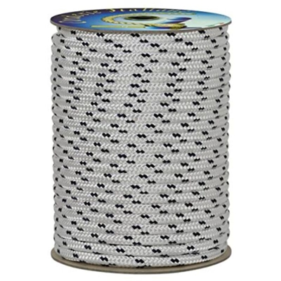Corderie Italiane 001038887 Treccia Nautica, 6 mm, 250 Metri, Bianco con Segnalino Blu