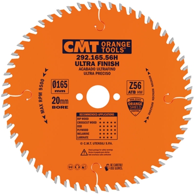 CMT 292.165.56H Lama Circolare per Taglio di Precisione per Macchine Portatili, Metallo/Grigio