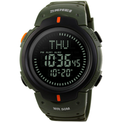 SKMEI 1231 multifunzione digitale 50M impermeabile cronometro della vigilanza della bussola di sport degli uomini del calendario Settimana ore di características