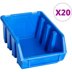 Vidaxl - Contenitori di Stoccaggio Impilabili 20 pz Blu in Plastica en oferta