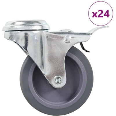 Ruote Girevoli con Foro per Bulloni 24 pz 75 mm - VIDAXL