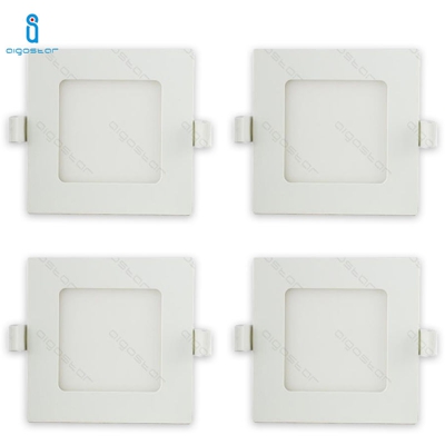 Pannello Led Faretto Da Incasso 9W 3000K Ultra Slim Bianco Quadrato 4 Pezzi - AIGOSTAR