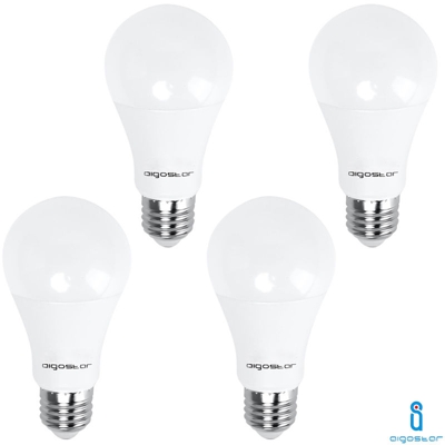 Aigostar - LAMPADINA LED E27 9W 6400K BIANCO FREDDO A60 A+ 765LM 280° FASCIO AMPIO A5 4 PEZZI