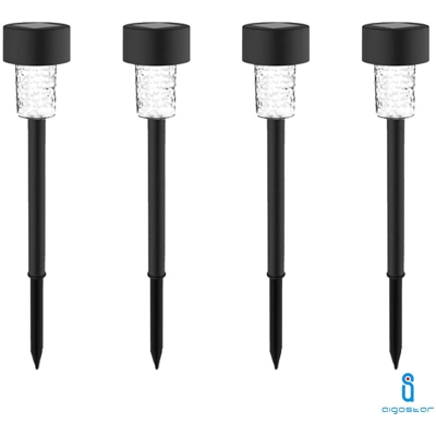 Luce Led Solare Da Giardino 6500K Lampioncino Picchetto Paletto 4 Pezzi - AIGOSTAR