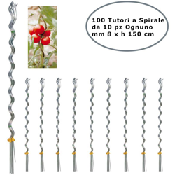 Verdemax - Tutori a spirale per pomodori in acciaio zincato confezione da 100 pezzi 8 mm x 150 cm precio