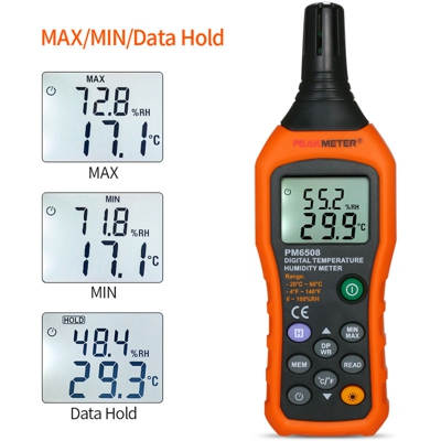 PEAKMETER, termometro digitale e igrometro, PM6508