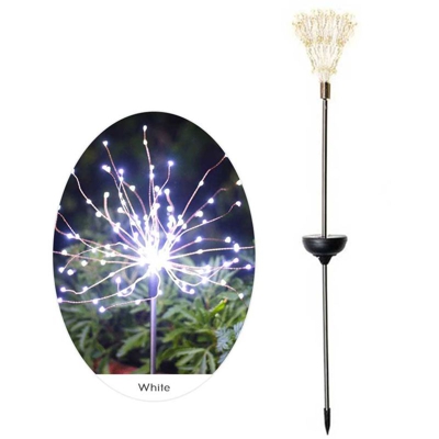 Luce solare per fuochi d'artificio con presa di terra, tipo rotondo, 8 modelli, distanza della luce 10 cm, luce bianca 120 luci, 1 PZ - ASUPERMALL