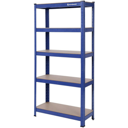Robusto Scaffale in Metallo per Carichi Pesanti 5 Ripiani Senza Bullone in Acciaio Laccato Finitura a Polvere Blu Resistente Capacità Portata 650kg, características