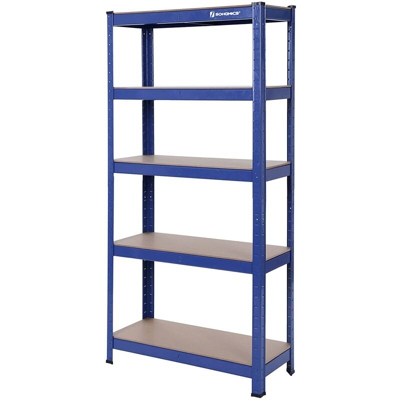 Robusto Scaffale in Metallo per Carichi Pesanti 5 Ripiani Senza Bullone in Acciaio Laccato Finitura a Polvere Blu Resistente Capacità Portata 650kg,