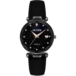 Le donne di moda brillante Quadrante Notte stellata vigilanza di signora Exquisite Heart-Shaped del calendario da polso al quarzo - ASUPERMALL precio