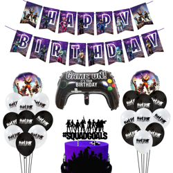 decorativo bandiera festa di compleanno viola maniglione notte gioco fortezza bandiere palloncini in alluminio torta - ASUPERMALL características