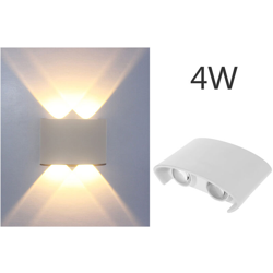 verticale LED parete parete Alluminio emettitori guscio interno bianco sezione arcuata caldo 4W bianco - ASUPERMALL precio