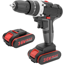 Trapano elettrico al litio 36V, martello elettrico + trapano elettrico modello a doppio uso, standard europeo 220V 2 caricabatterie elettrico en oferta