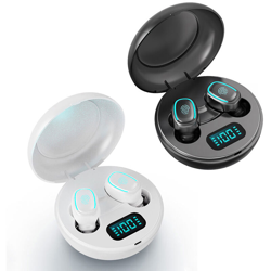 Vero movimento senza fili Bluetooth 5.0 auricolare Bluetooth microfono incorporato con touch controlli di ricarica bin nero - ASUPERMALL precio