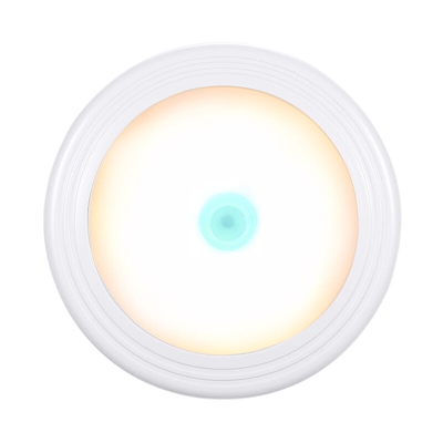 notte creativo casa luce esterna guardaroba semplice luce notturna circolare (senza nave batteria) sotto i tasti bianchi caldi - ASUPERMALL