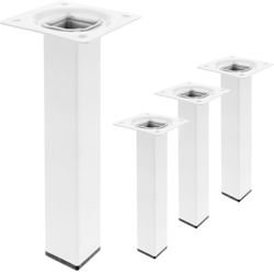 PrimeMatik - Gambe quadrato. Piedini da tavolo per mobili e scrivania in acciaio bianco 25cm 4-pack precio