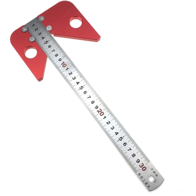 Righello circolare, Righello con angolo di 45 gradi, strumento di scrittura del legno - ASUPERMALL